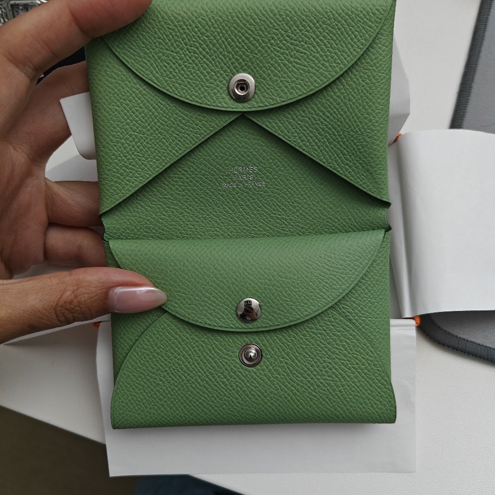 Hermes Calvi Duo Epsom card wallet Rare